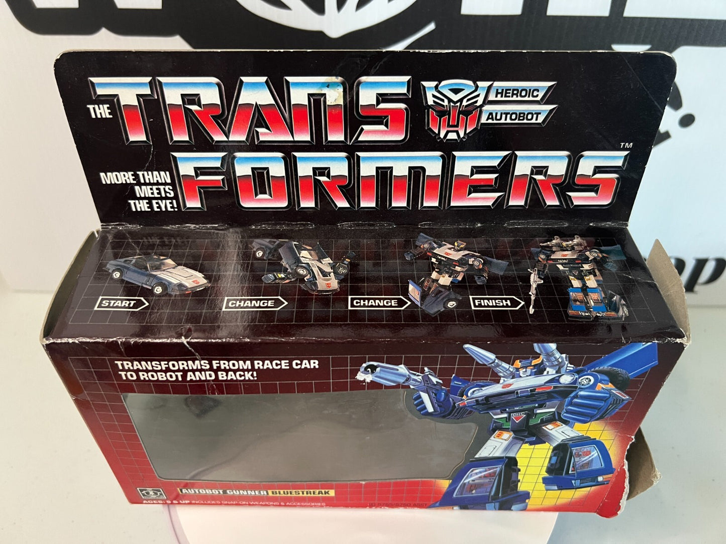 Transformers G1 Bluestreak Bot + Box 1984 Vintage Hasbro Takara Not Complete Lot