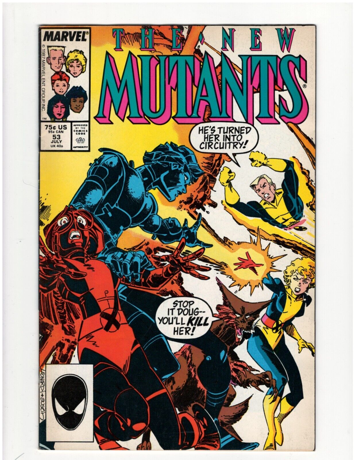 New Mutants #53 New X-Men Chris Claremont Magik Wolfsbane Jubilee Good Condition