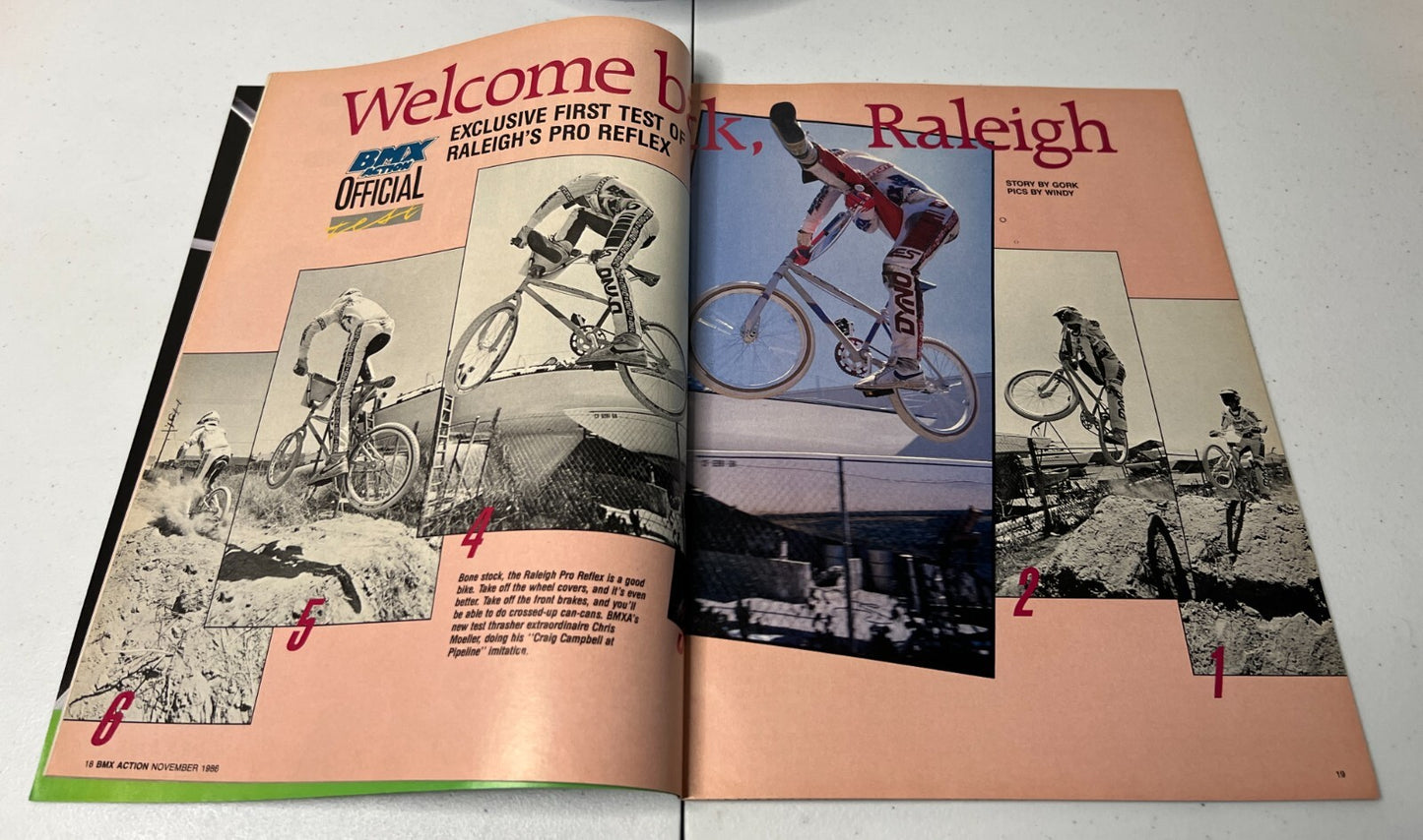 Bmx Action Magazine Nov 1986 Old School Vintage Freestyle Haro GT Dyno Redline