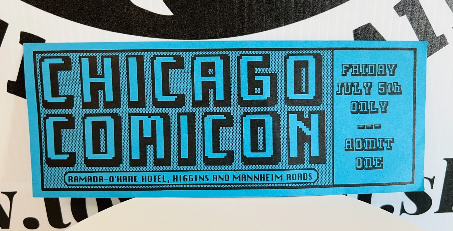Chicago Comic Con July 1985 Comic Book Show Ticket Wizard World Good Condition