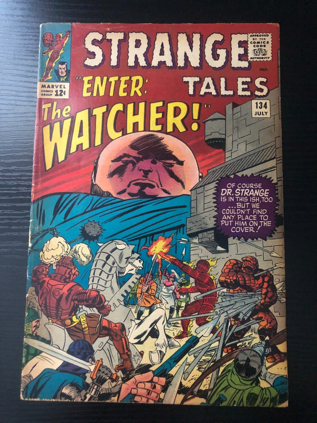 1965 Marvel Key Comic Book Strange Tales #134 Watcher Dr. Strange Human Torch VG