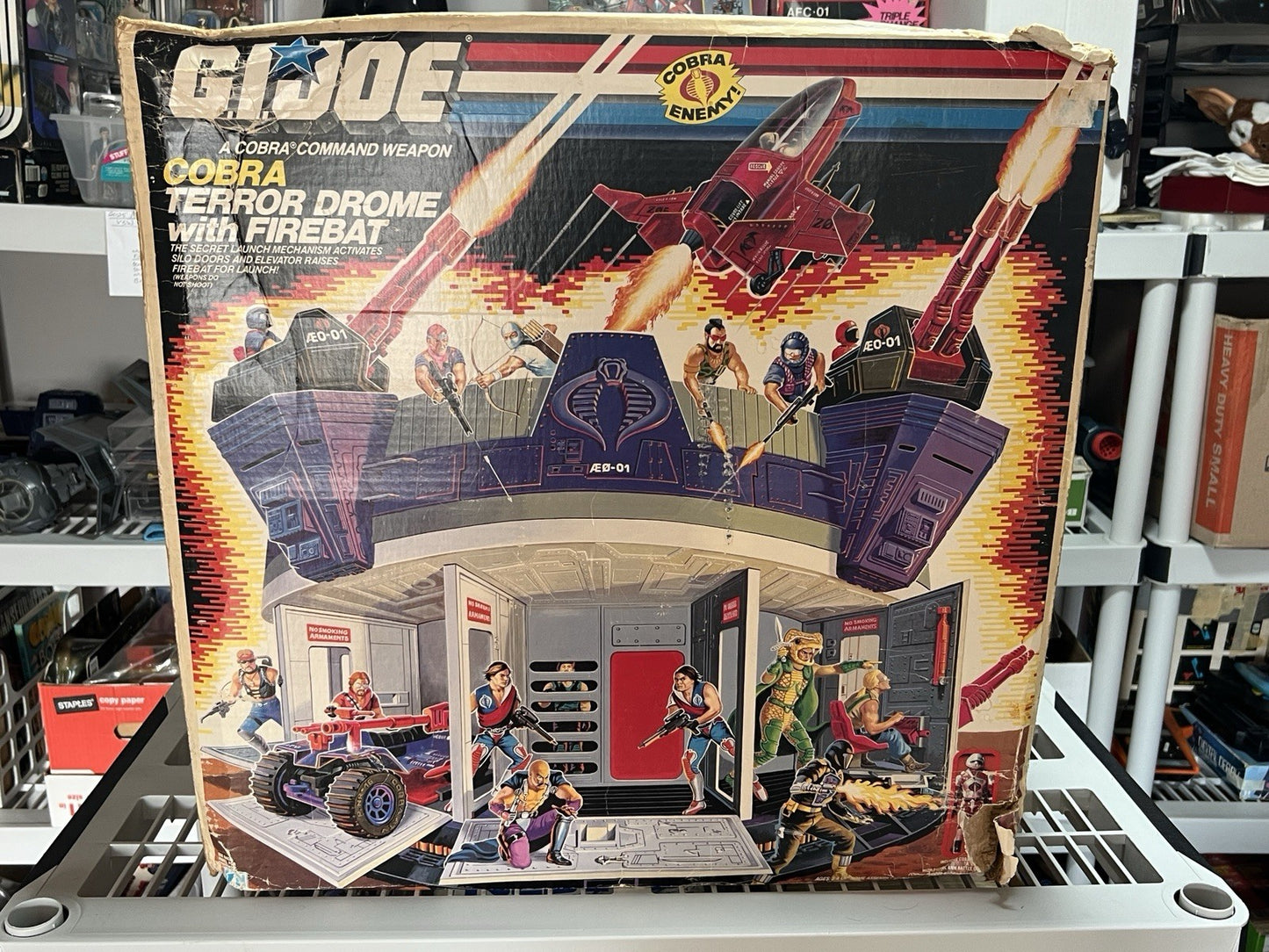 GI Joe Cobra Terror Drome 100% Complete+Box Firebat AVAC Action Figure Blueprint