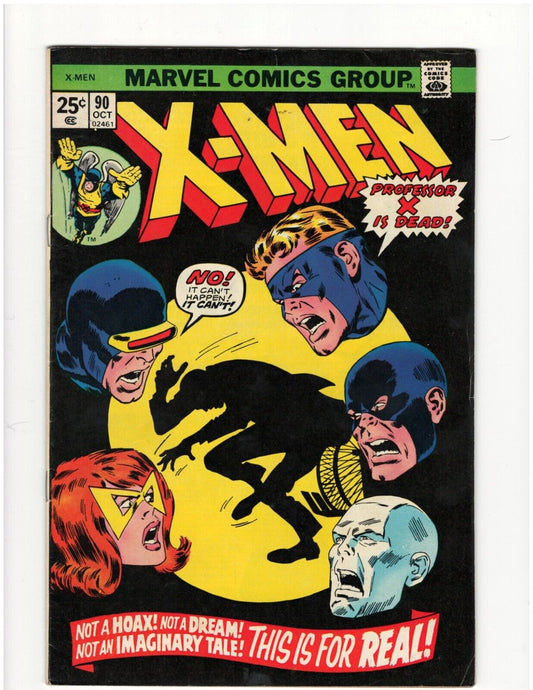 1974 Marvel Comic Book XMen Issue 90 Cyclops Beast Iceman Jean Grey Good Shape