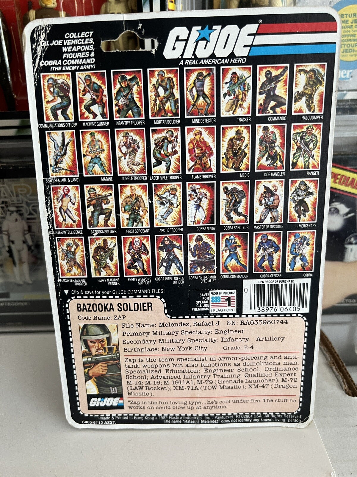 GI Joe Zap 1983 G.I.Joe Hasbro Sealed ARAH Action Figure Toy MOSC Not Swivel Arm