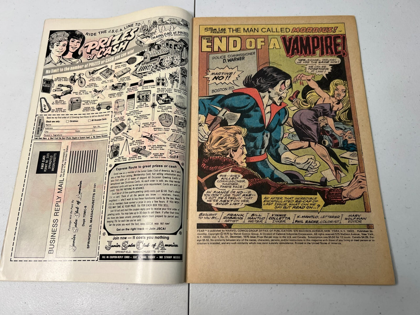 Morbius Adventure Into Fear #31 Marvel Bronze Non Key Comic Book Good Condition