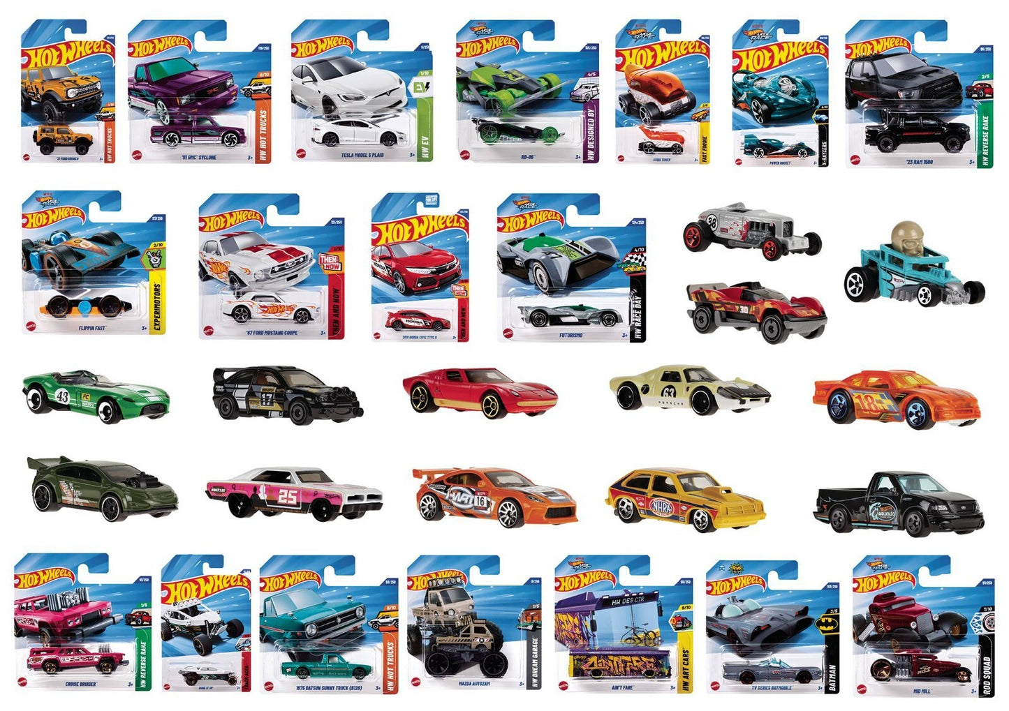 2025 Hot Wheels 72x Basic Car Case Wave E 1:64 Diecast Factory Sealed Case Asst