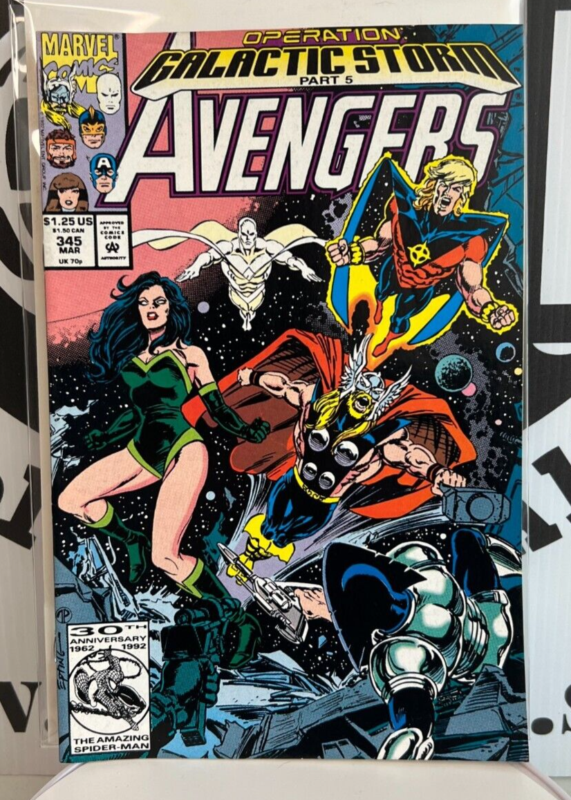 Avengers #345 Marvel Comic Book Captain America Ant Man Wasp Black Knight Good