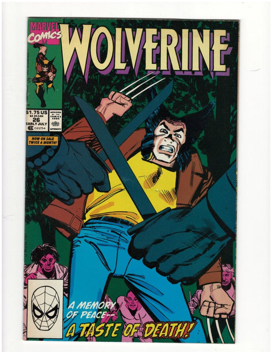 Wolverine 26 1990 Marvel Comics X-Men Comic Book Direct Edition Good Condition