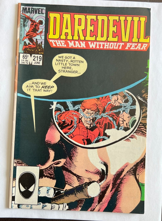 Daredevil 219 Marvel Key Comic Book Frank Miller Kingpin Elektra Good Condition