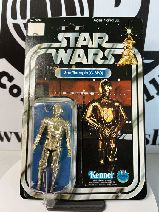 Star Wars 12 Back C-3PO Action Figure 1978 Vintage Kenner Open Bubble Resealed