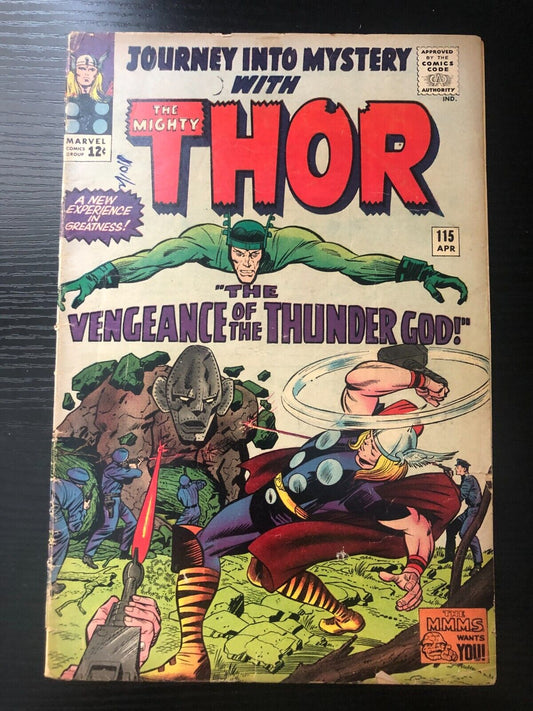 1965 Marvel Key Comic Book Journey Into Mystery Mighty Thor 115 Loki Origin Good