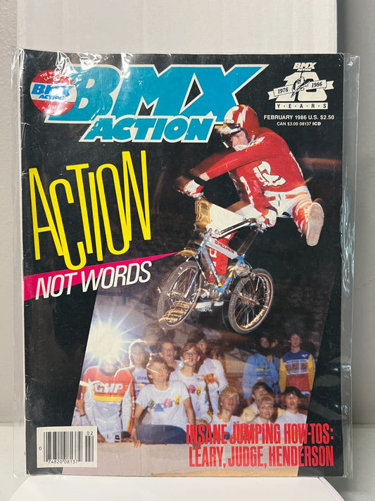 Bmx Action Magazine Feb 1986 Old School Vintage Freestyle Haro GT Dyno Redline