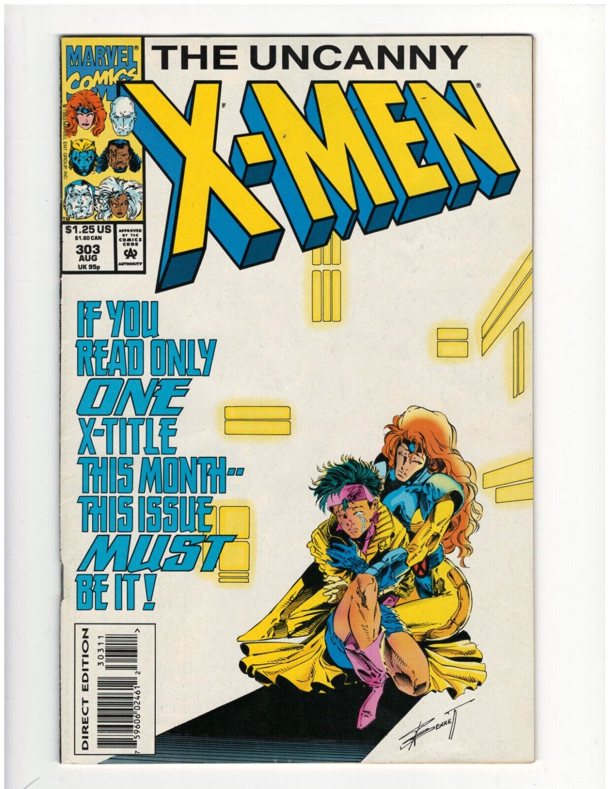 Uncanny X-Men 303 Wolverine Rogue Cyclops Gambit Psylocke Storm Good Condition