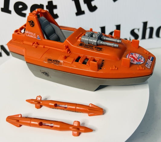 GI Joe Devilfish Patrol Boat 1986 Hasbro ARAH Vintage Original Loose + 2 Missile