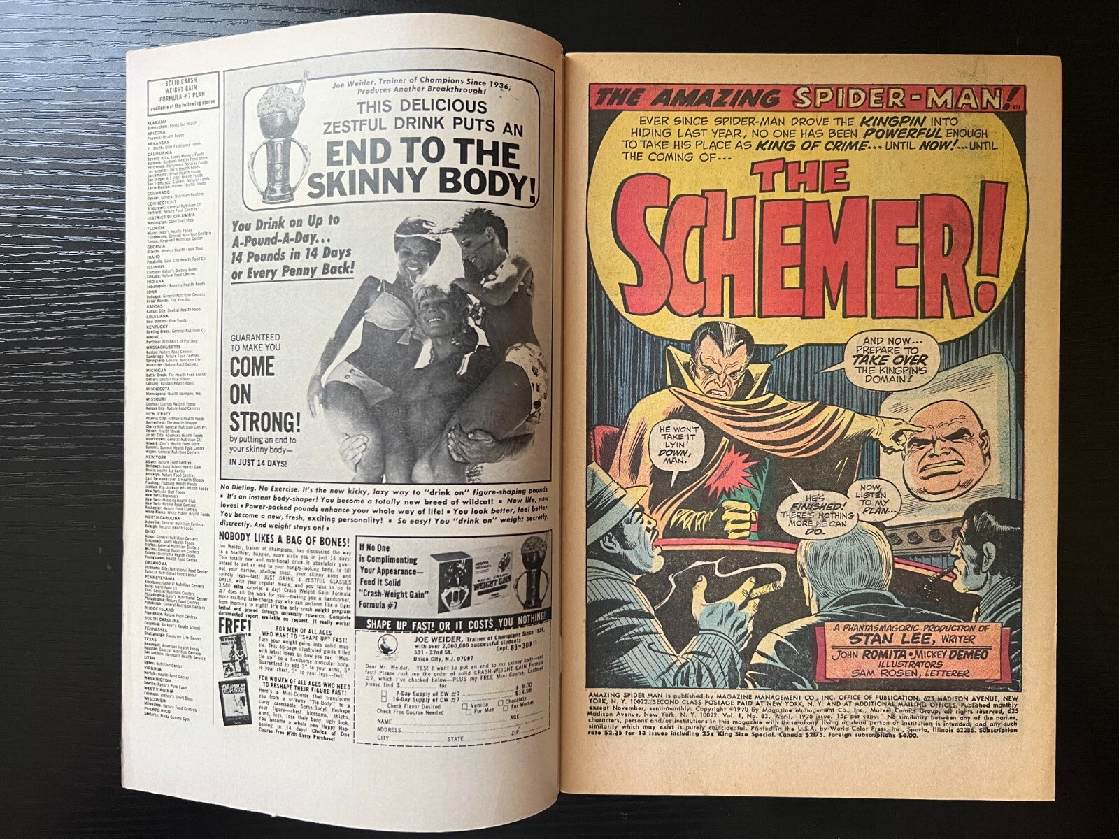 1970 Marvel Key Comic Book Amazing Spider-Man #83 1st App Schemer VG Condition