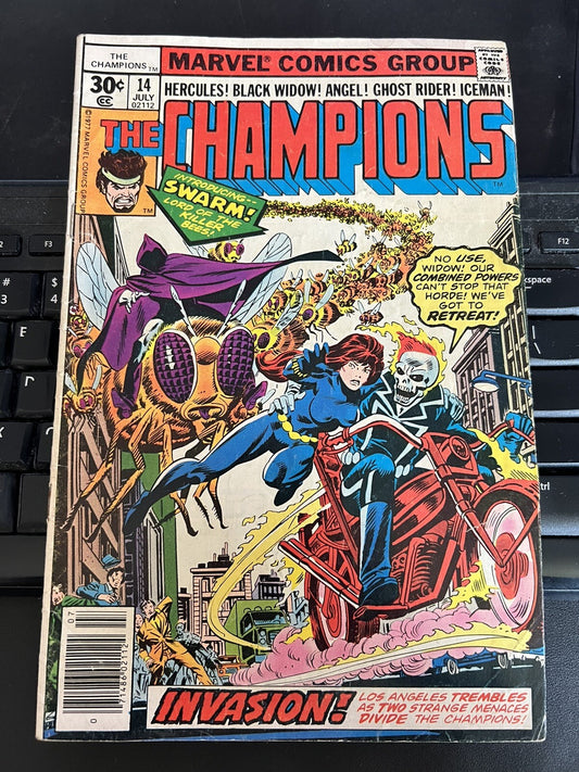 Marvel Champions #14 Comic Book 1st Appearance Swarm Black Widow Ghost Rider