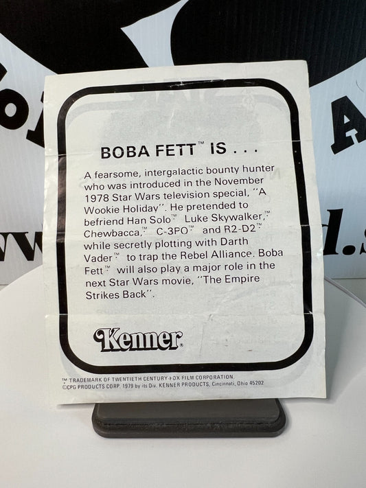 Star Wars Boba Fett Rocket Firing Missile Apology Letter Paper Insert Brochure