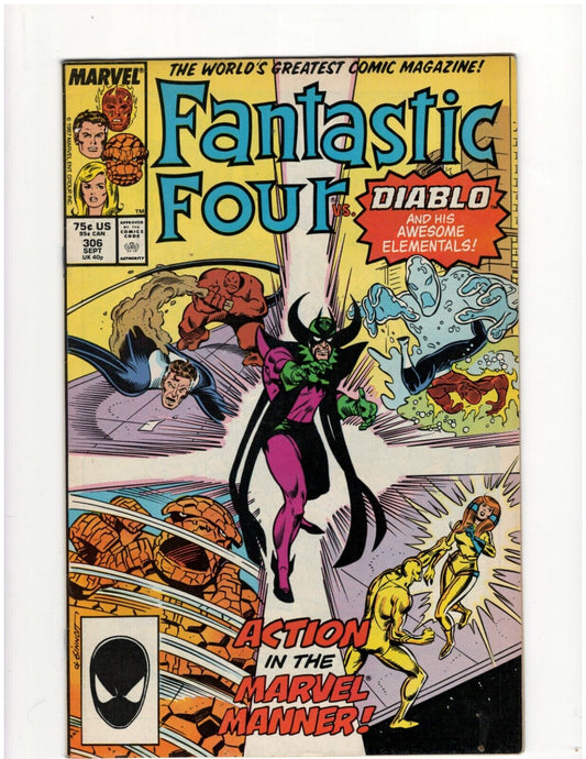 Fantastic Four#306 Marvel Comic Book John Buscema Diablo Doom Thing Good Shape