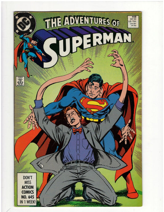 Adventures of Superman #458 DC Comic Book Man of Steel Krypto Good Condition