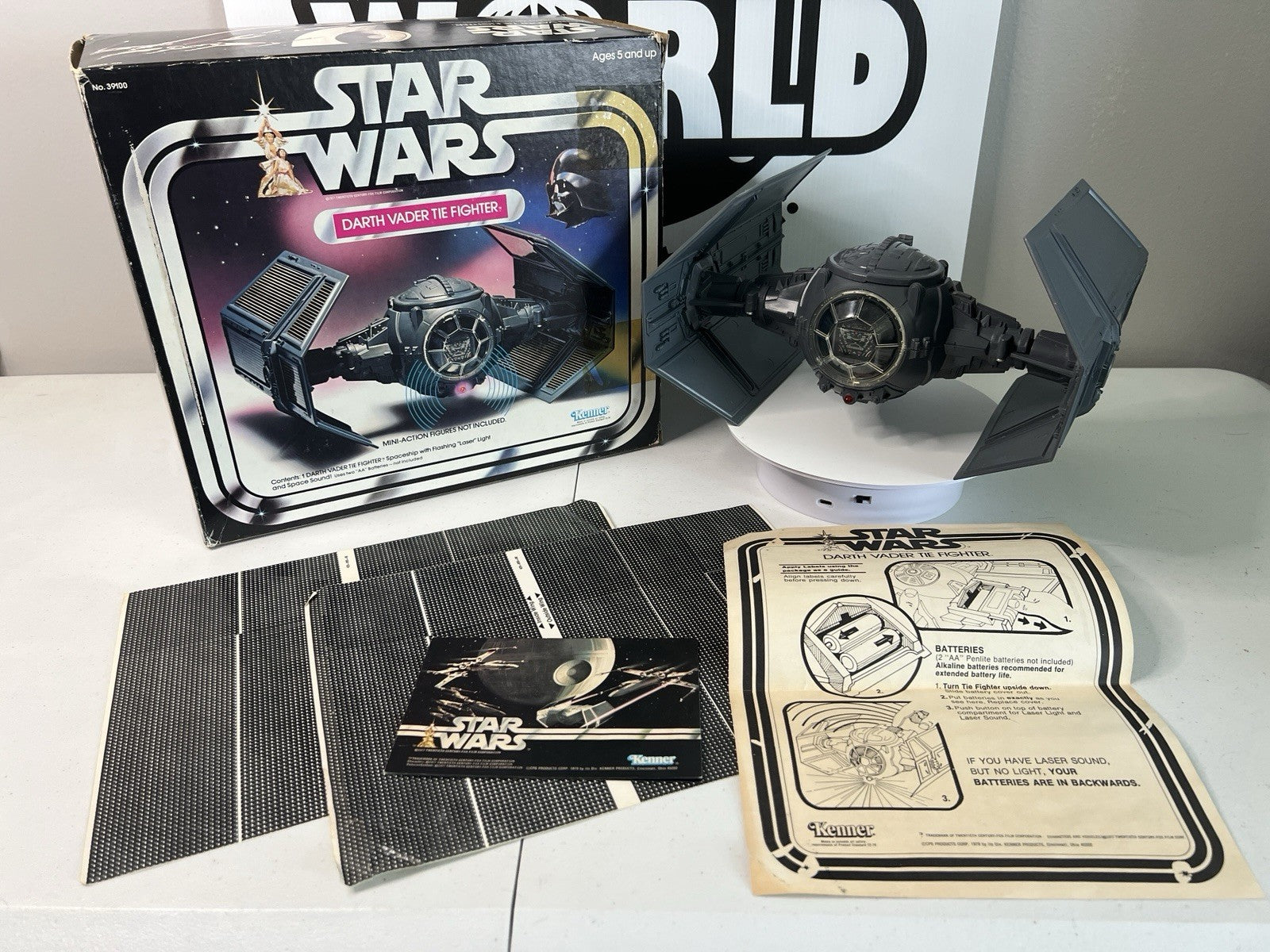 Star Wars Darth Vader Tie Fighter Complete Kenner Unused Contents MIB 1978