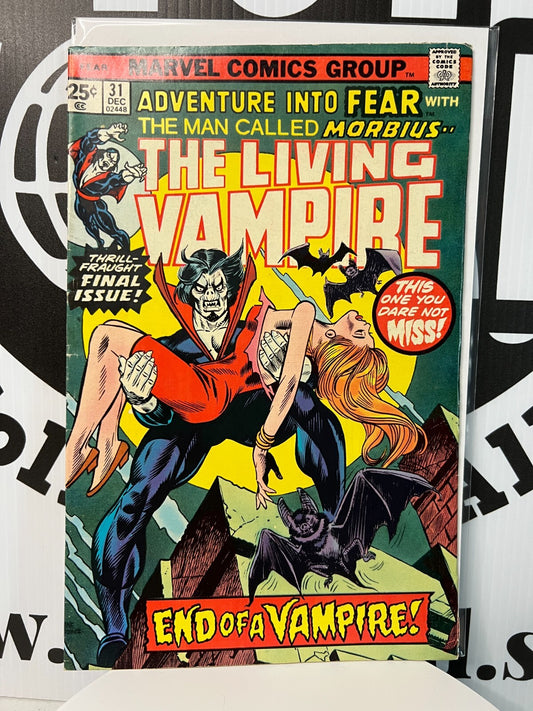 Morbius Adventure Into Fear #31 Marvel Bronze Non Key Comic Book Good Condition