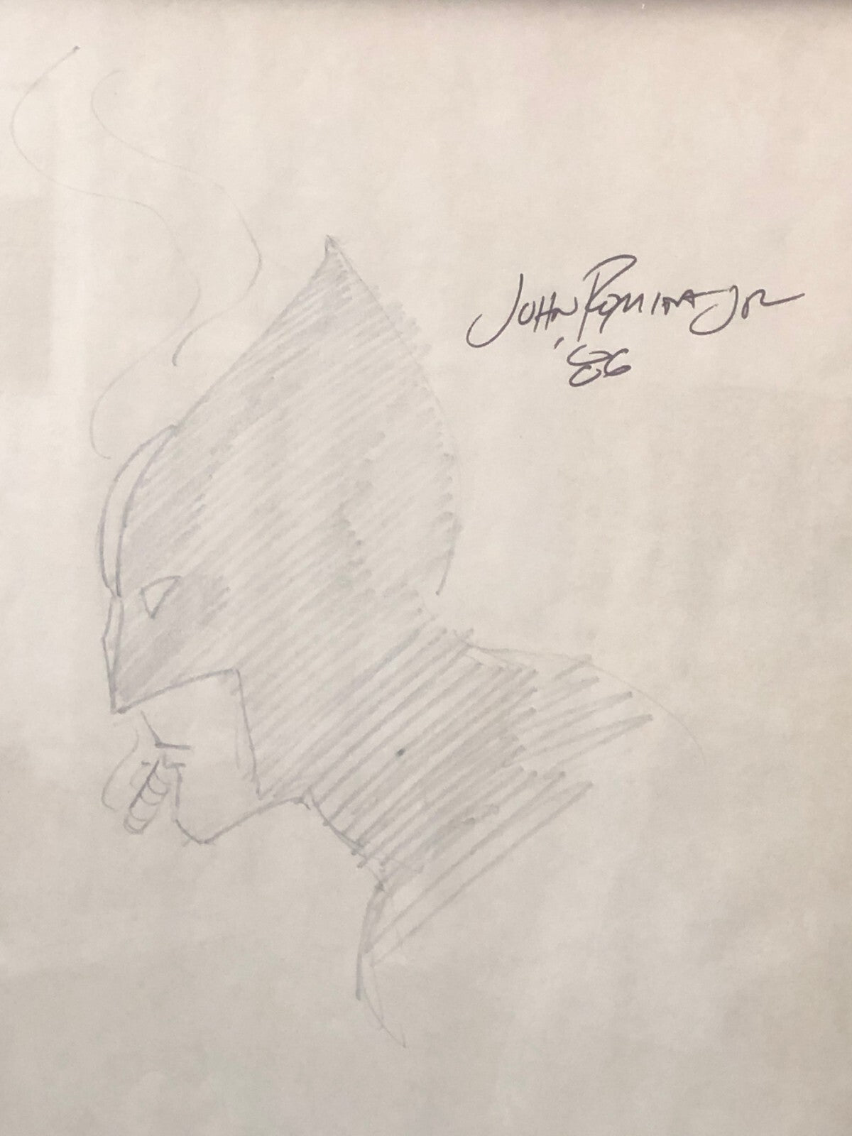 1986 John Romita Jr Original Art Sketch Illustration Wolverine Signed 11x17 Nice