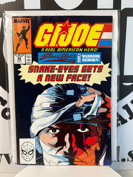GIJoe #94 Marvel Comic-Book Snake Eyes Cool Cover Larry Hama Good Condition