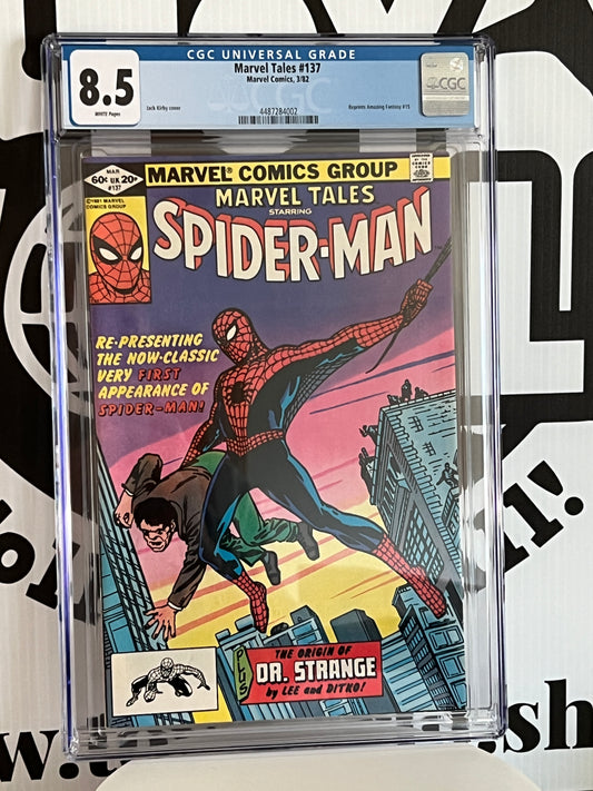 Marvel Tales 137 Key Spiderman Comic Book Amazing Fantasy 15 Reprint CGC 8.5 VF+