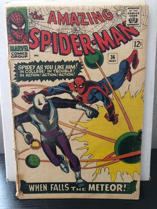 1966 Marvel Key Comic Book Amazing Spider-Man #36 1st App Looter Poor Condition