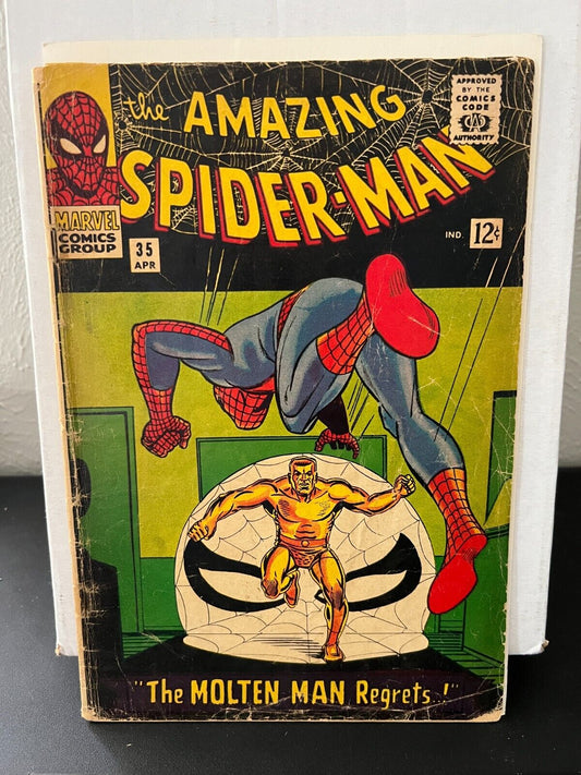 1966 Marvel Key Comic Book Amazing Spider-Man #35 2nd Molten Man Poor Condition